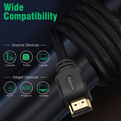 AGARO HDMI Cable 3 Meters, 2.1 Premium High Speed, Supports 48Gbps 8K@60Hz, Dynamic HDR, 3D, eARC, Cotton Braided Cord for PS5/PS4/Xbox/Apple TV/Projector - Image 5