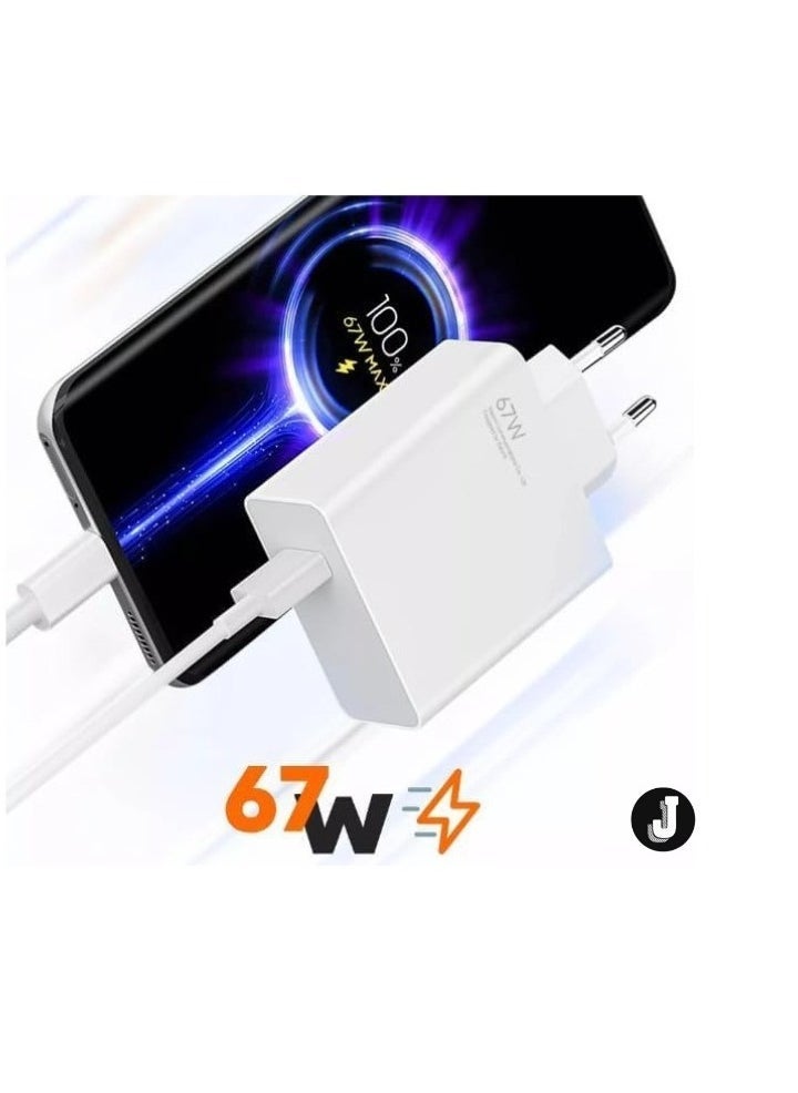JAJEEK "67W EU Fast Charge Power Adapter & 6A Type-C Cable for Xiaomi Redmi, Mi 11 Ultra, Note 9/10/11 Pro20 – Fast Charging with USB-C Wire" - Image 3