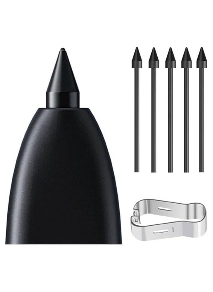 erorex 5 PCS Soft Tips/Nibs Compatible with Galaxy Tab S9 Ultra / S9 Plus / S9 S Pen/Tab S9 FE Replacement Tips/Nibs Soft (S9/S9+/S9 Ultra/S9 FE Black*5)  - Image 1