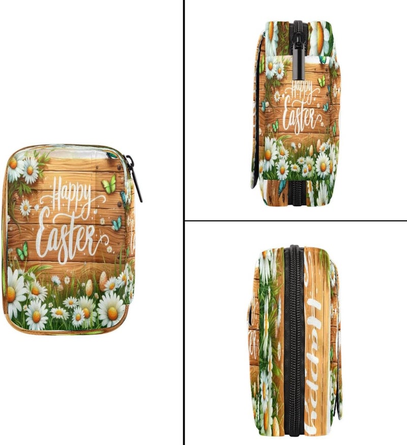 Festival Easter Flower Pill Case Travel Pill Organizer Weekly 7 Day Portable with Zipper Medicine Box Pill Case for Vitamins, Birth Control,Fish Oils,Medication, Supplements - Image 4