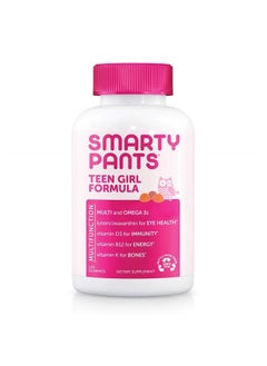 SmartyPants Teen Girl Formula, Daily Multivitamin Gummies: Vitamins C, B12, K, Zinc, & Biotin for Immune Support, Energy, Skin & Hair Support, Assorted Fruit Flavor, 120 Gummies (30 Day Supply)  - Image 1