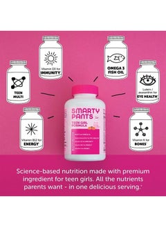 SmartyPants Teen Girl Formula, Daily Multivitamin Gummies: Vitamins C, B12, K, Zinc, & Biotin for Immune Support, Energy, Skin & Hair Support, Assorted Fruit Flavor, 120 Gummies (30 Day Supply)  - Image 3