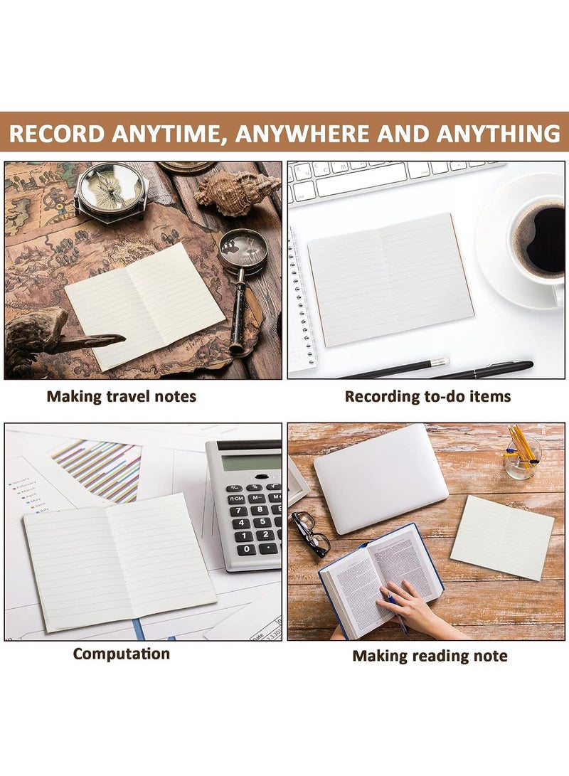 Pocket Notebook, 6 Pack Softcover Mini Notebooks 3.5" x 5.5" Kraft Brown Notebook Small Memo Notepad for Men Women Kids Traveler Author, 30 Sheets,60 Lined Pages, College Student Homework Book - Image 2