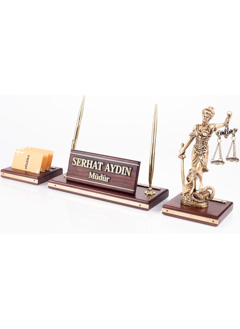 Premium Mahogany Table Nameplate Lawyer Judge Prosecutor Tabletop Nameplate Solid Brass 3 Piece Justice Statue - pzsku/ZEDD8AFB6237150E3AC1EZ/45/_/1725790699/ccb85b86-e037-476c-a216-417981cb5f7c