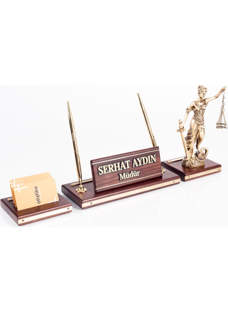 Premium Mahogany Table Nameplate Lawyer Judge Prosecutor Tabletop Nameplate Solid Brass 3 Piece Justice Statue - pzsku/ZEDD8AFB6237150E3AC1EZ/45/_/1725790808/14e5e1c8-b692-4170-b9f6-00df99ca73eb