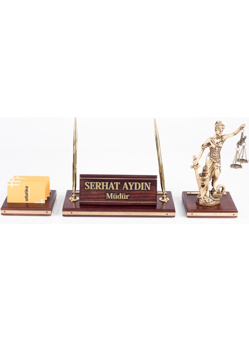 Premium Mahogany Table Nameplate Lawyer Judge Prosecutor Tabletop Nameplate Solid Brass 3 Piece Justice Statue - pzsku/ZEDD8AFB6237150E3AC1EZ/45/_/1728063003/58e1c518-1f83-4b0e-854c-dd67f320fbf7