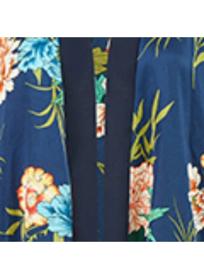 MELA LONDON Floral Print Satin Kimono