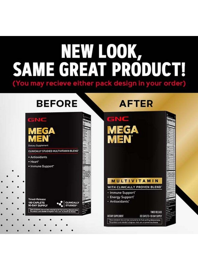 جي إن سي فيتامينات متعددة من GNC Mega Men | مضادات الأكسدة، صحة القلب، ودعم المناعة | 180 قرصًا - Image 4