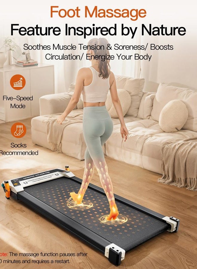 FUNRAY Versatile Walking Pad Treadmill with Incline - Dual-Sided Under Desk Treadmill with Foot Massage,2 in 1 Walking Pad for Home/Office, Portable Compact Treadmills with 330LBS Weight Capacity - Image 3