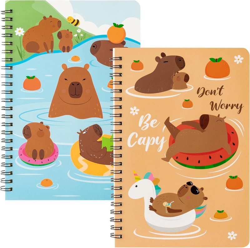 Kapibara Coil Notebook Set With Various Cartoon Patterns Spiral Notebook Student Notebook Planner - Image 2