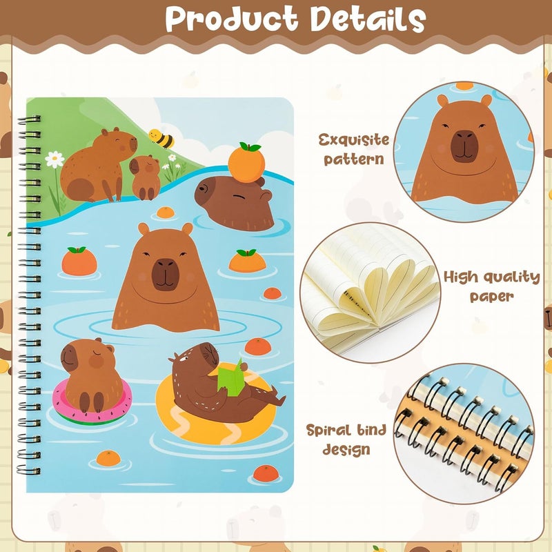 Kapibara Coil Notebook Set With Various Cartoon Patterns Spiral Notebook Student Notebook Planner - Image 3