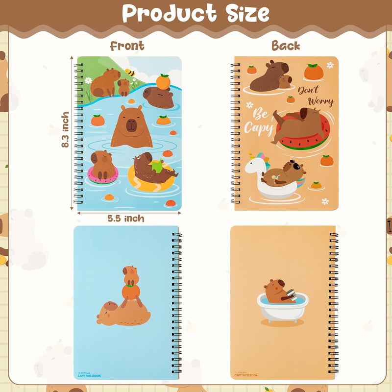 Kapibara Coil Notebook Set With Various Cartoon Patterns Spiral Notebook Student Notebook Planner - Image 4