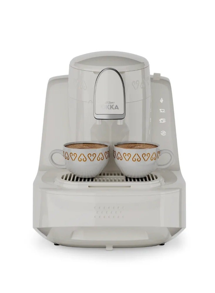 arzum okka ARZUM OKKA ARZUM OKKA ELIT COFFEE MACHINE (WHITE - CHROME)-OK0040-05COFFEE MACHINE - Image 1