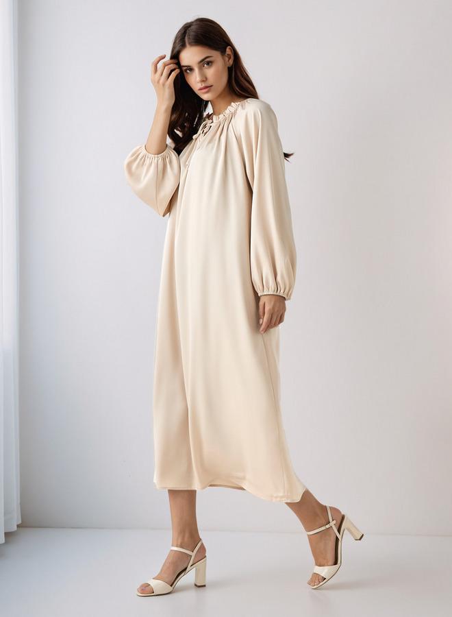 Splash FAV Shift Midi Dress with Tie-Ups - Image 1