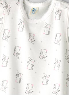 Tiny Hug Baby Girl White Bunny Onesie  - Image 3