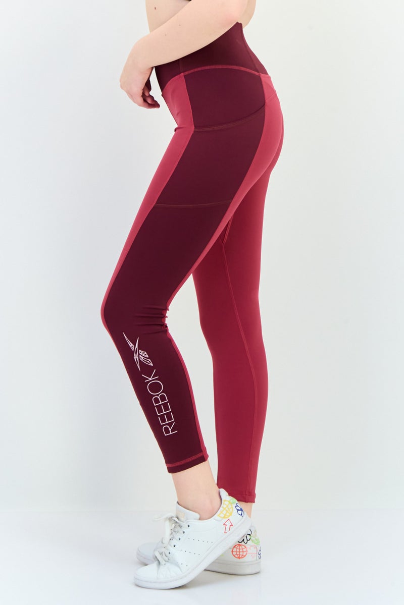 Reebok ليغينغز تدريب رياضية للنساء، بورغندي - Image 2