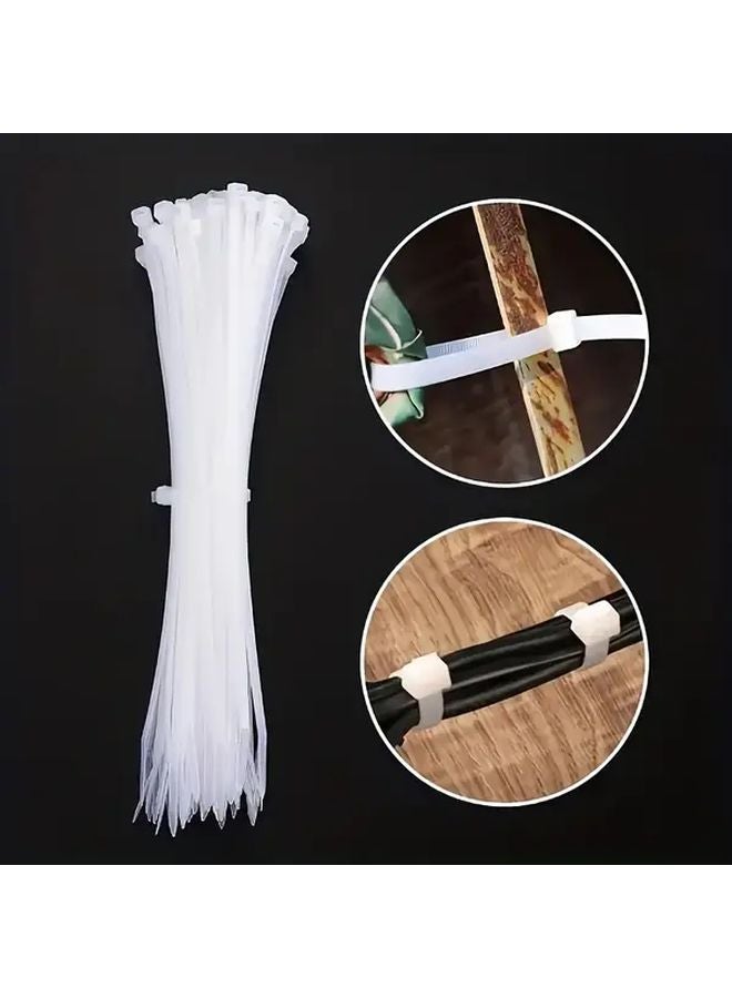 White Nylon Cable Ties 300Pcs Self Locking 4 6 8 Inch for Home Organization - Image 3