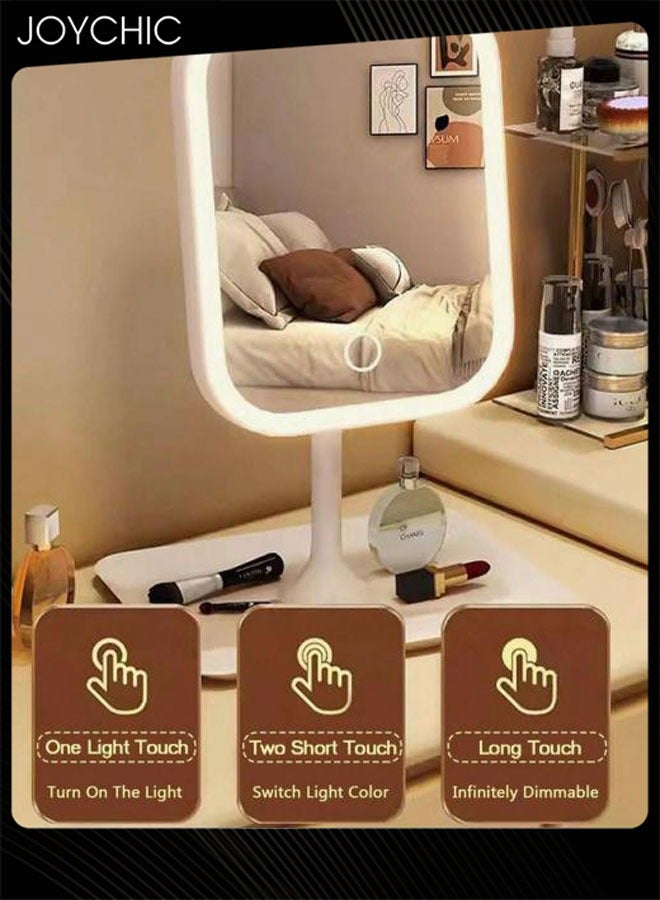 Joychic Women LED Makeup Mirror Vanity Mirror With 3 Light Modes Touch Control Portable Stand and Foldable Compact Mirror Vanity Cosmetic Mirror  - Image 3