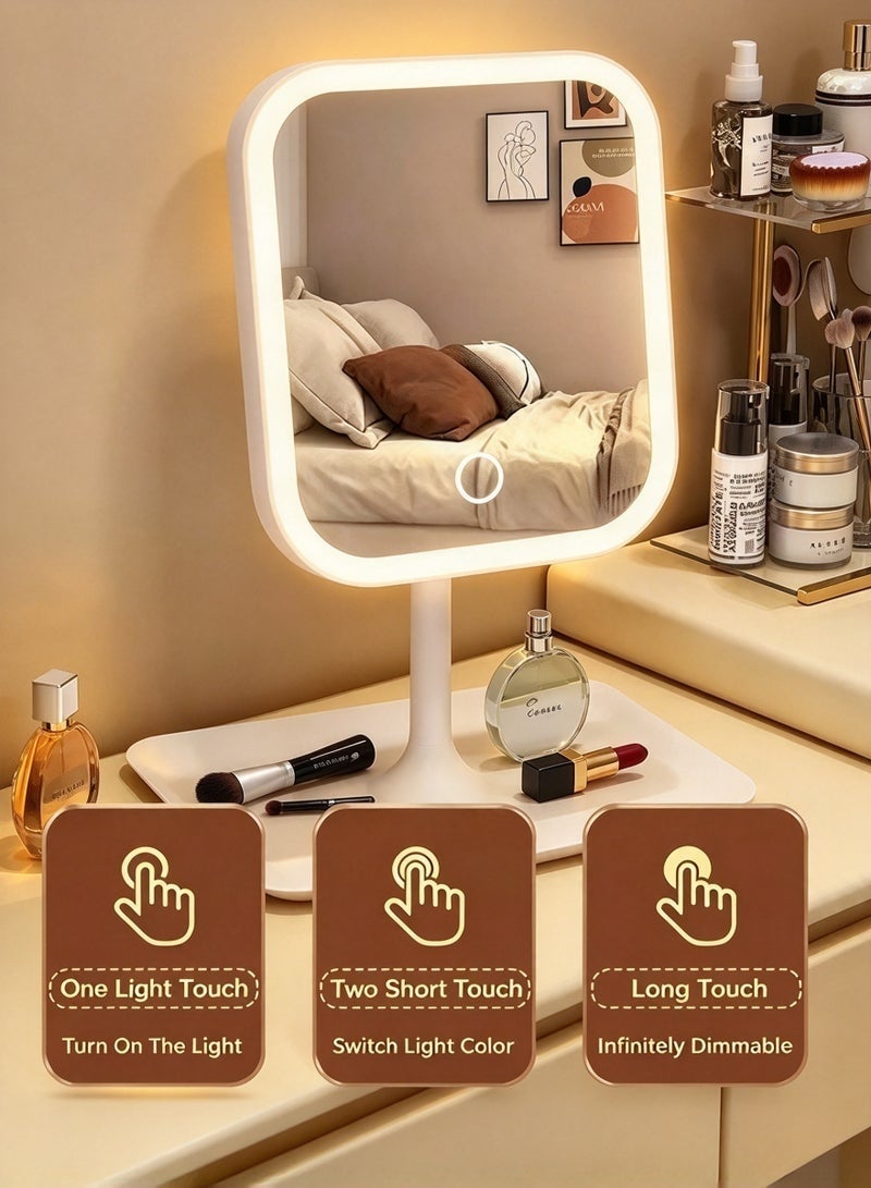 Joychic Women LED Makeup Mirror Vanity Mirror With 3 Light Modes Touch Control Portable Stand and Foldable Compact Mirror Vanity Cosmetic Mirror - Image 4