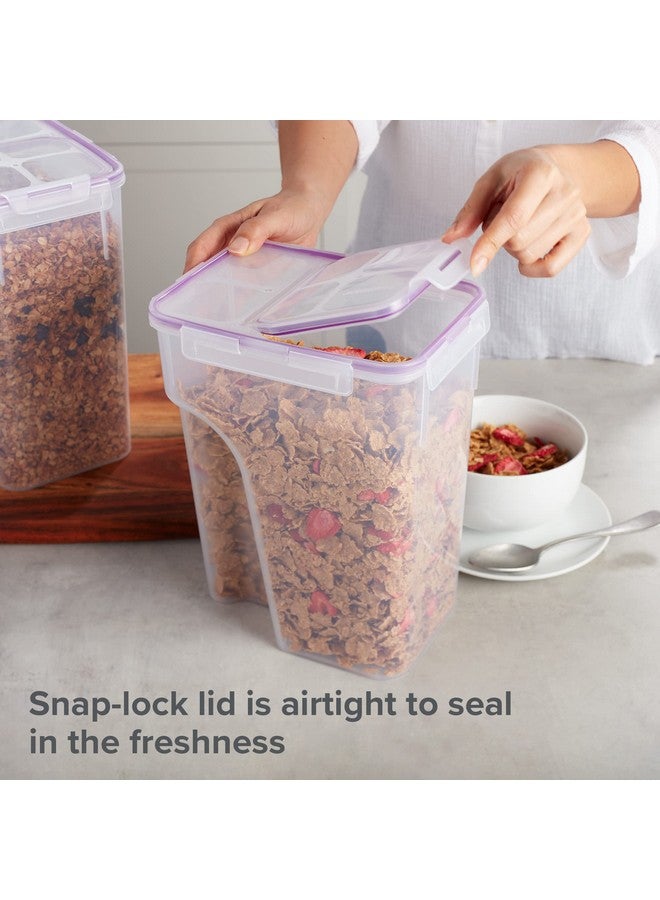 Snapware Airtight 2-Pack (22.8 Cup) Cereal Dispenser Storage Containers, Flip-Top Lid BPA Free, Plastic Containers For Cereal, Rice, Snack, Dry Food and Pantry Organization - Image 2