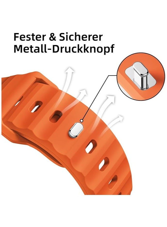 LIXES Pack of 2 Sports Wristbands Compatible with Apple Watch Ultra 2 / Ultra 49/44/45/42 mm, Adjustable Silicone Strap with Metal Press Stud for iWatch Series 9 SE 8 7 6 5 4 Men  - Image 3