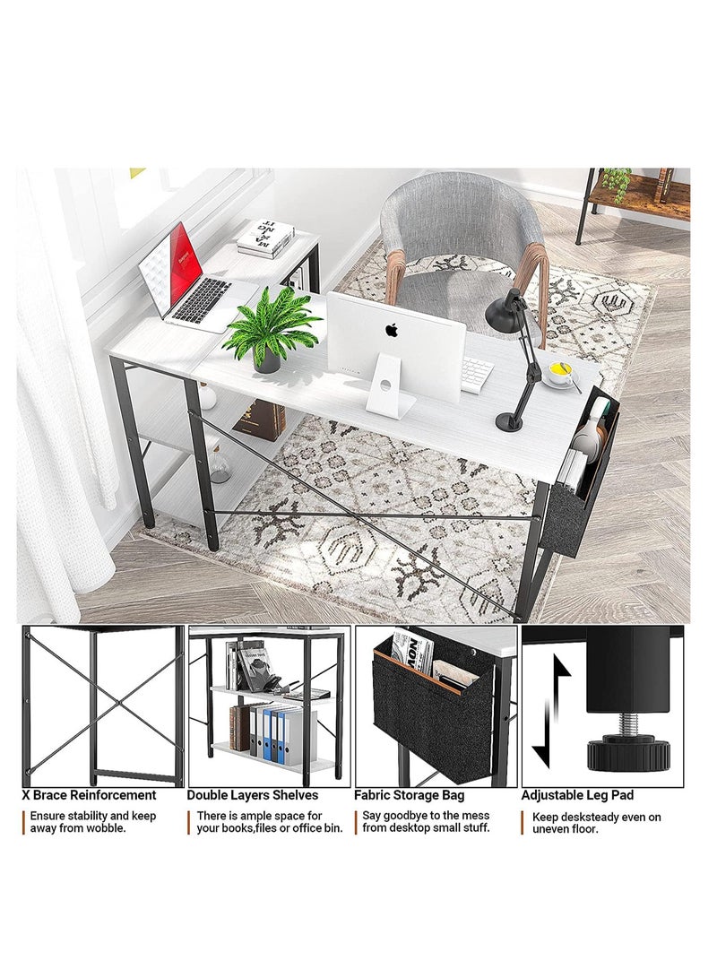 ZUIHAO Small L Shaped Computer Desk with Reversible Storage Shelves for Home Office Workstation Modern Simple Style Writing Desk - Image 2