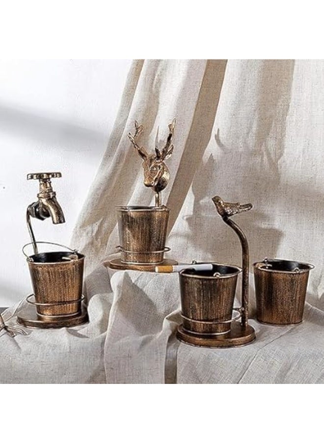 Retro Decorative Tabletop Ashtray, Creative Iron Retro Metal Ashtray, Home Decor Accessories Bar Cafe Living Room Desktop Display Indoor Outdoor Crafts (Birds) - Image 5