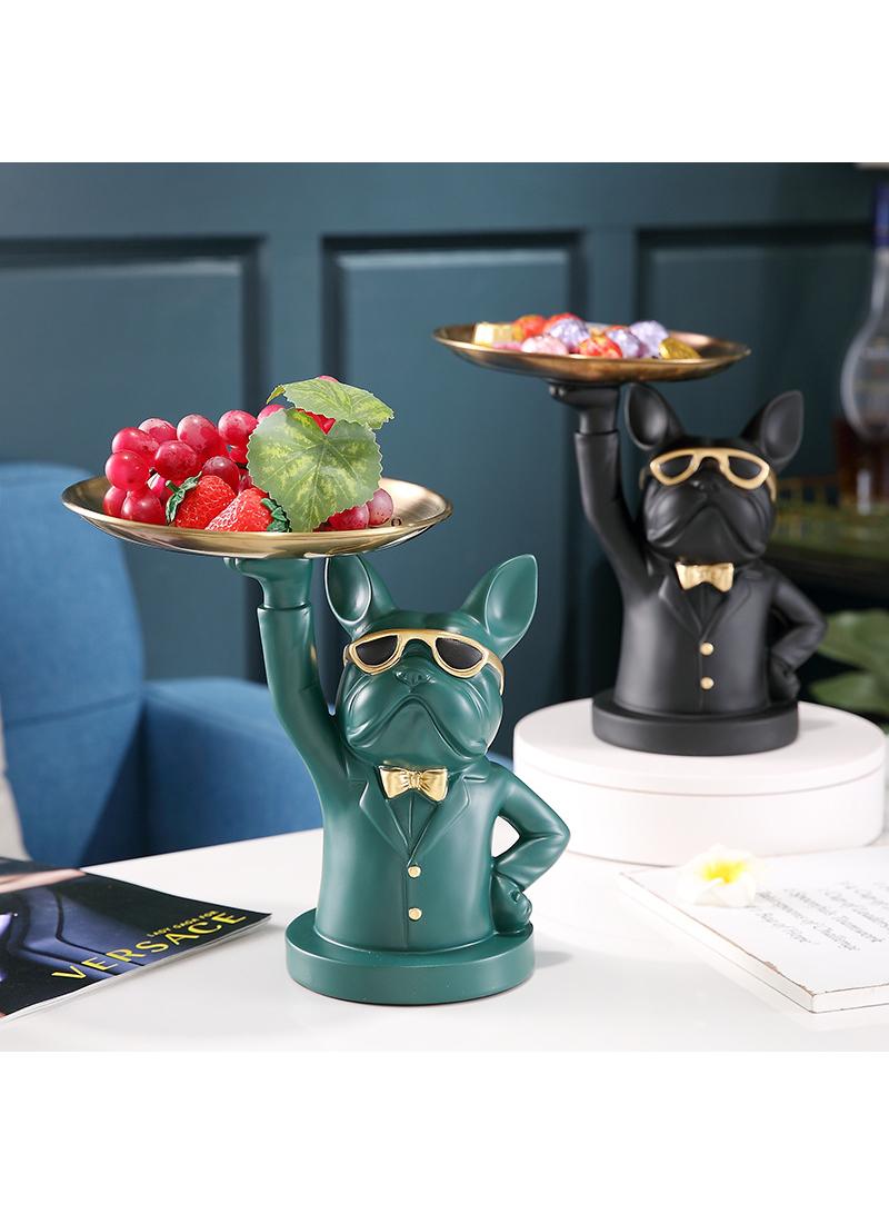 General 1-Piece Decorative Convenient Cool Bulldog Statue Green  - Image 3