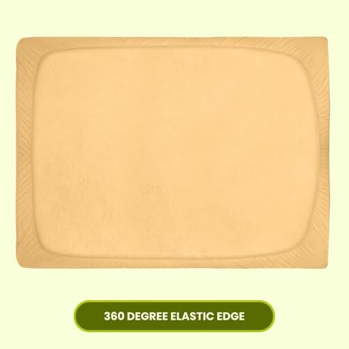 AVI Terry Cotton Ultra Soft Waterproof Bed Mattress Protector Single Size 78x36 inch | Breathable Washable Elastic Fitted Mattresses Cover for Single Size Bed (6.5x3 feet, Beige - Fit On 2-10 Inch) - Image 4