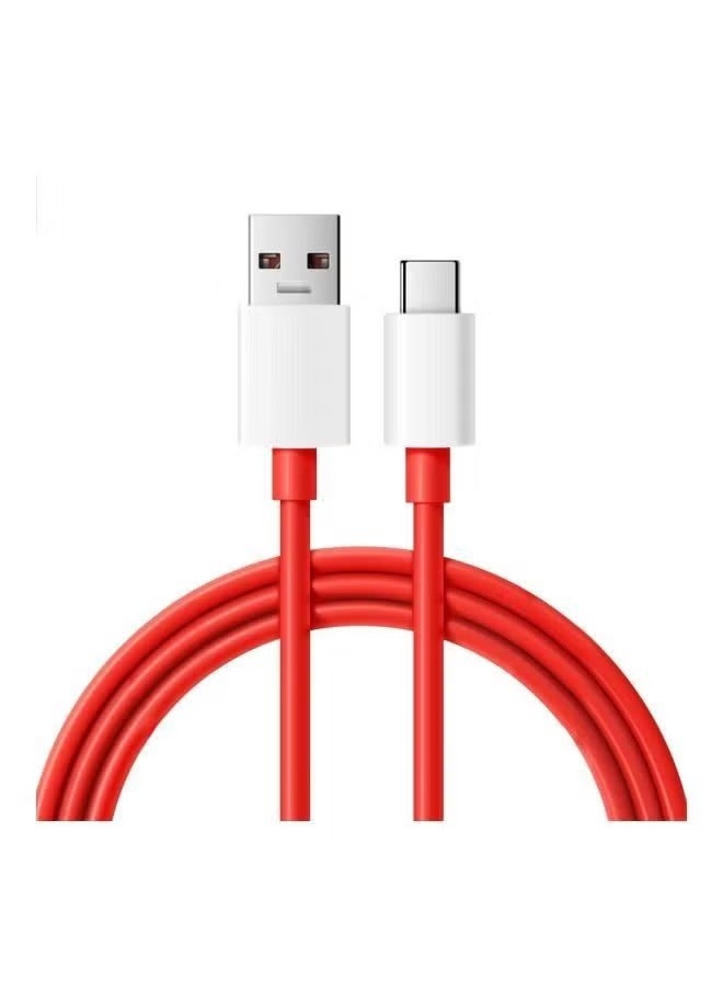 TIGER - 2-Piece Type-C USB Charging Cable for OnePlus 6T/6/5T/5/3T – Red/White | Fast Charging, Data Sync, Durable & Tangle-Free Design, High-Speed USB-C Cable for Smartphones & Devices - Image 1