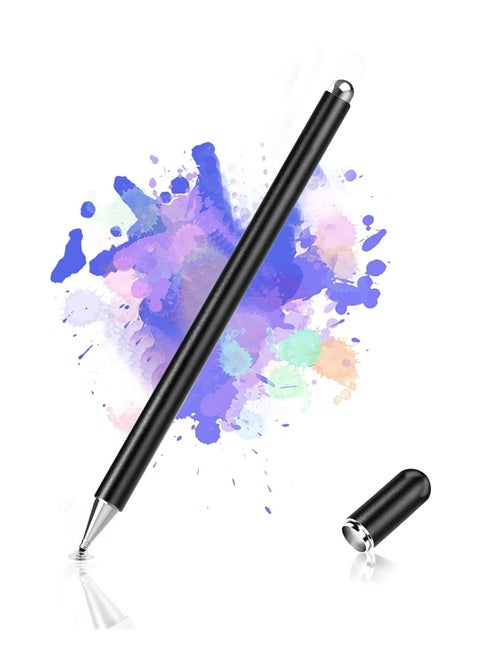 Stylus Pen for iPad, Disc Stylus Pens for Touch Screens, Passive Stylus with Magnetic Cap, Compatible with Apple/iPhone/iPad/Android/Microsoft Tablets and All Passive Touch Screen (Black)