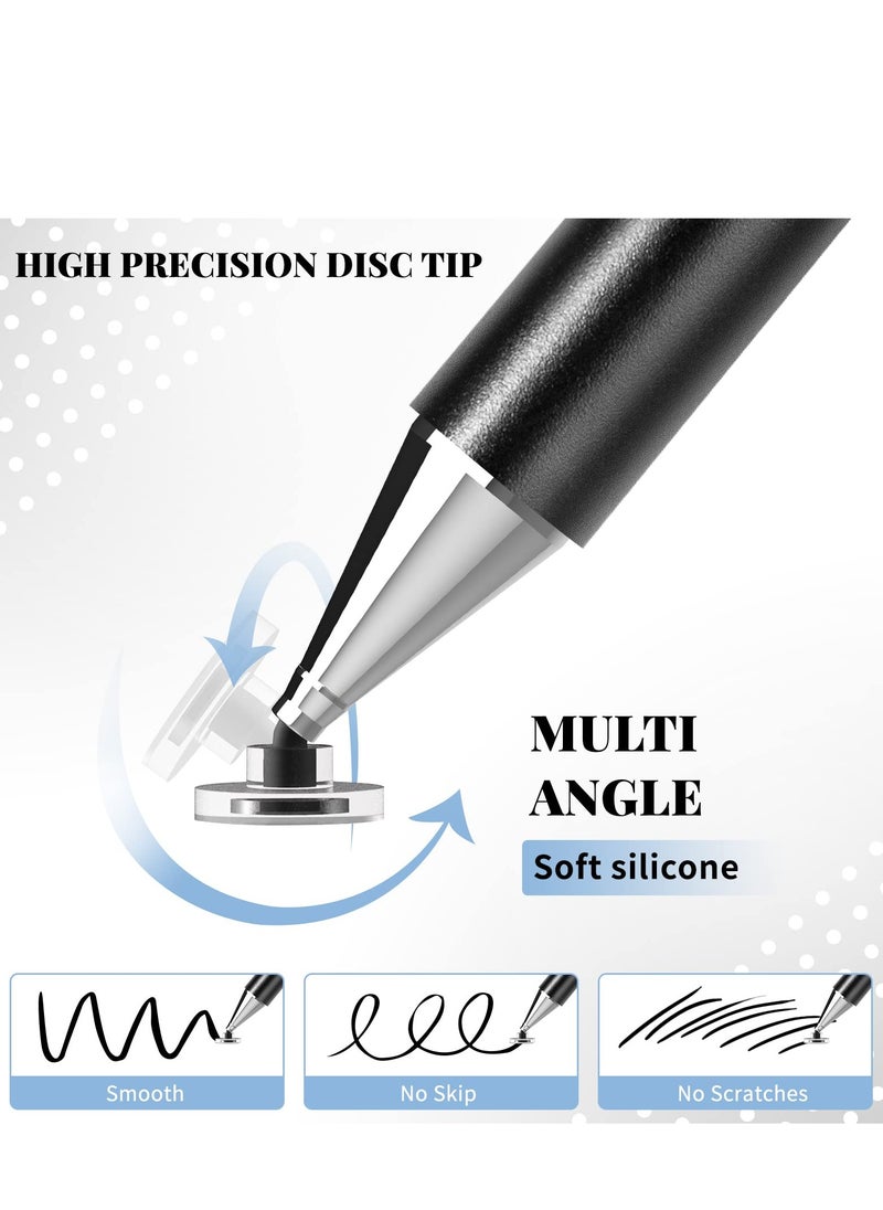 UCHUANG - Stylus Pen for iPad, Disc Stylus Pens for Touch Screens, Passive Stylus with Magnetic Cap, Compatible with Apple/iPhone/iPad/Android/Microsoft Tablets and All Passive Touch Screen (Black) - Image 1