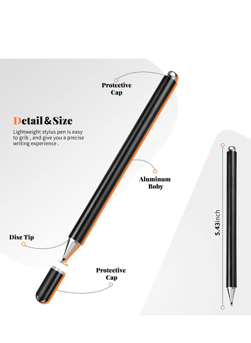 UCHUANG - Stylus Pen for iPad, Disc Stylus Pens for Touch Screens, Passive Stylus with Magnetic Cap, Compatible with Apple/iPhone/iPad/Android/Microsoft Tablets and All Passive Touch Screen (Black) - Image 1