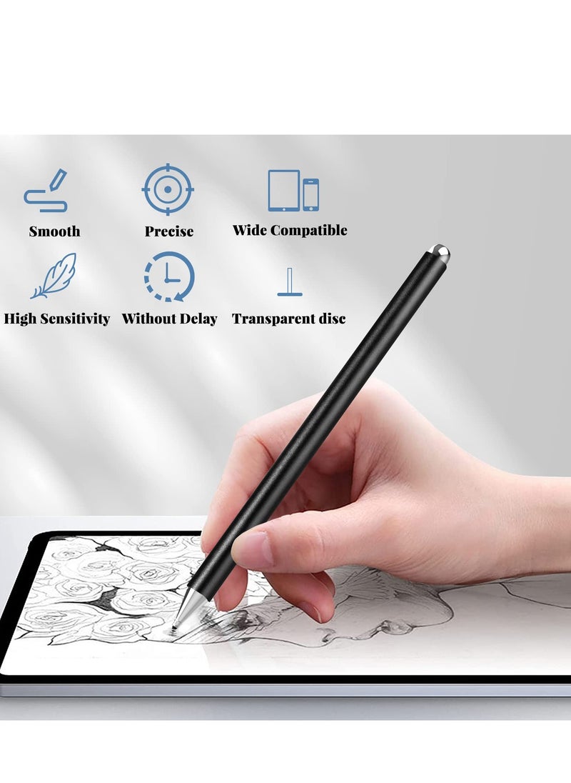 UCHUANG - Stylus Pen for iPad, Disc Stylus Pens for Touch Screens, Passive Stylus with Magnetic Cap, Compatible with Apple/iPhone/iPad/Android/Microsoft Tablets and All Passive Touch Screen (Black) - Image 1