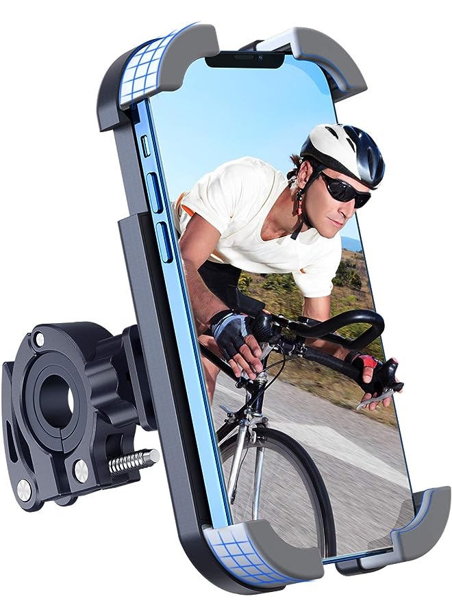 PROMASS Bike Phone Holder, Bike Phone Mount 360 Rotation for Universal Handlebars, Motorcycle Phone Mount, Adjustable Thickened Clamp Compatible with iPhone and Galaxy 3.5 - 6.5 Inches Cellphone - Image 1