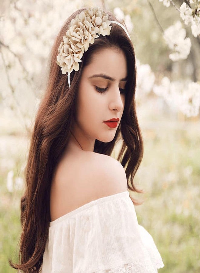 Dizila مجموعة ديزيلا المكونة من 8 قطع من عصابات الرأس المزينة بالزهور بتصميم ريترو، مثالية لحفلات الزفاف وأعياد الميلاد والكريسماس، وإكسسوارات شعر للنساء والفتيات والمراهقات والأطفال. - Image 5