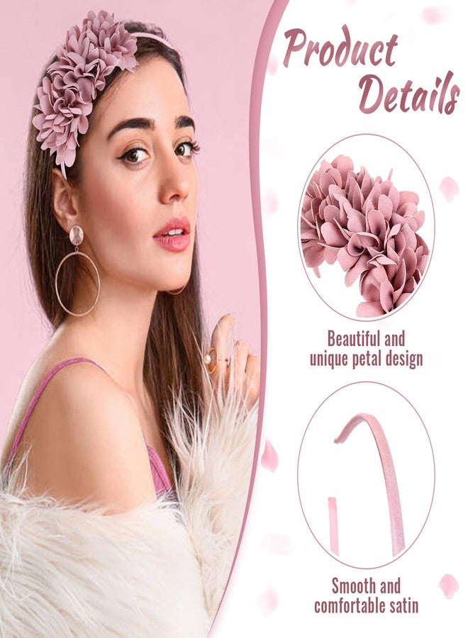 Dizila مجموعة ديزيلا المكونة من 8 قطع من عصابات الرأس المزينة بالزهور بتصميم ريترو، مثالية لحفلات الزفاف وأعياد الميلاد والكريسماس، وإكسسوارات شعر للنساء والفتيات والمراهقات والأطفال. - Image 4