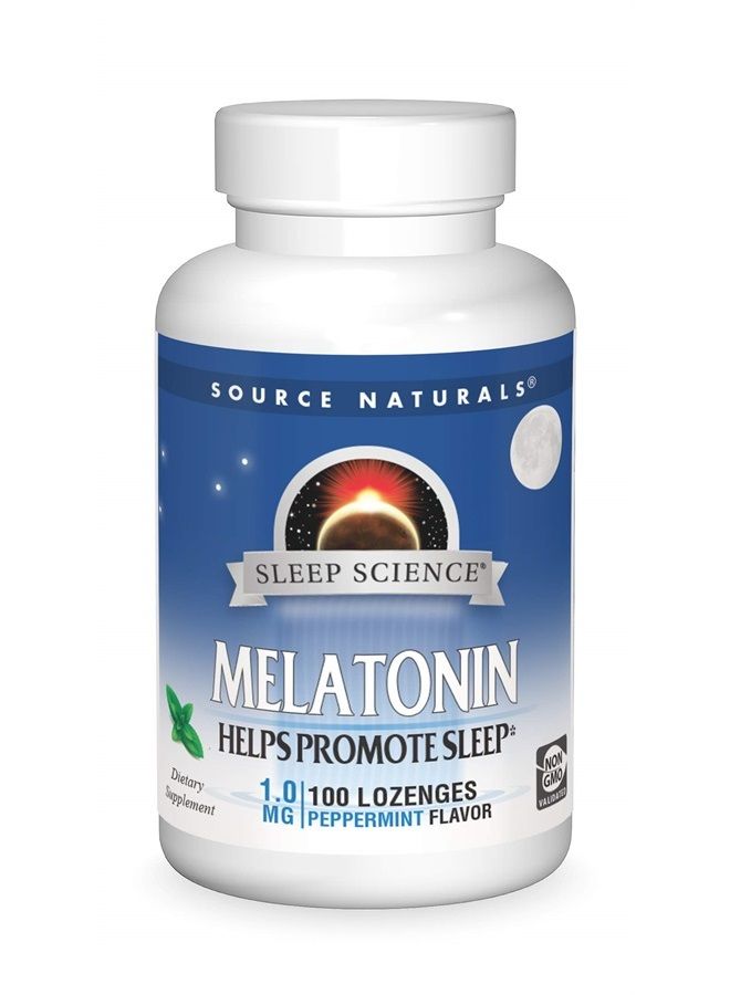 Source Naturals ميلاتونين 1 ملغ - 100 حبة مصاصة بنكهة النعناع - Image 1