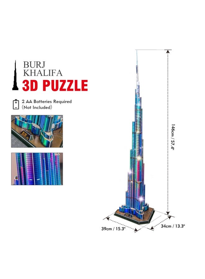 CubicFun 3D Puzzle LED Burj Khalifa 136pc - Image 3