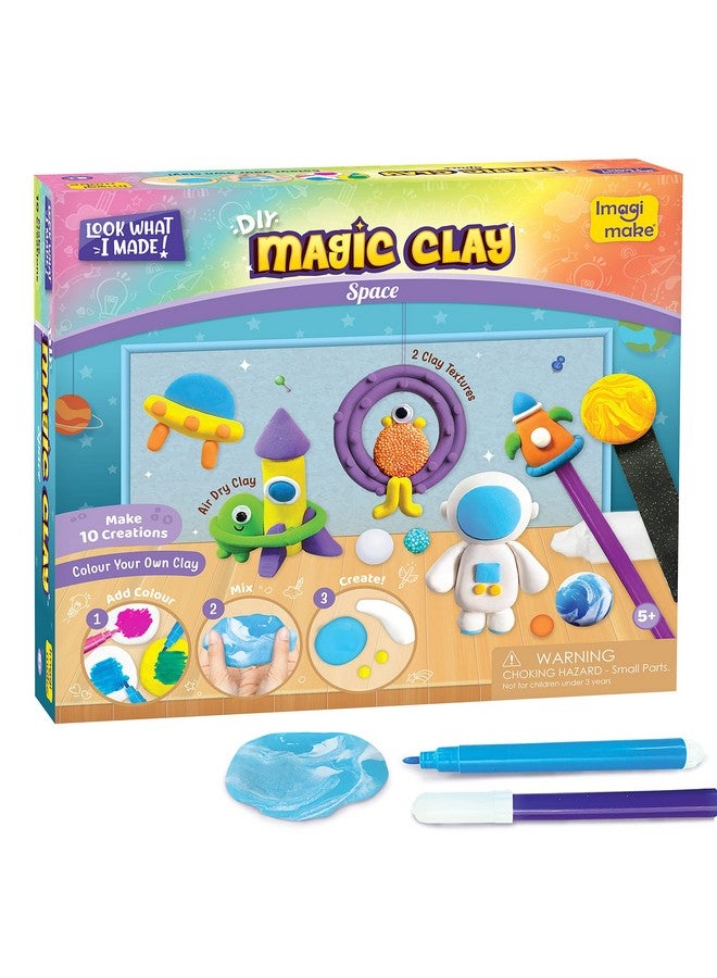 Imagimake Magic Clay | Colour & Create | Space Craft Kit | Air Dry Clay For Art & Craft | Make 10 Super Clay Creations | Birthday Gift For 5,6,7,8 Year Old Girls & Boys - Image 1