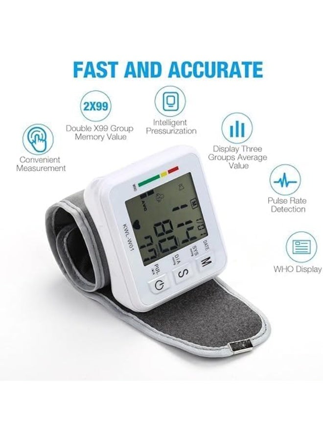 Wrist Blood Pressure Monitor - Large LCD Display for Clear Reading | Auto Accurate Pressure & Heart Rate | Instant Pulse Disturbance Detection | Compact & Easy-to-Use - Image 3