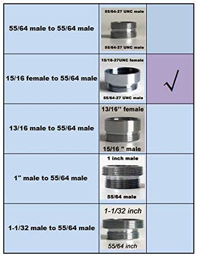 MISSMIN Faucet Aerator adapter 15/16 Female to 55/64 Male Convertor - Image 3