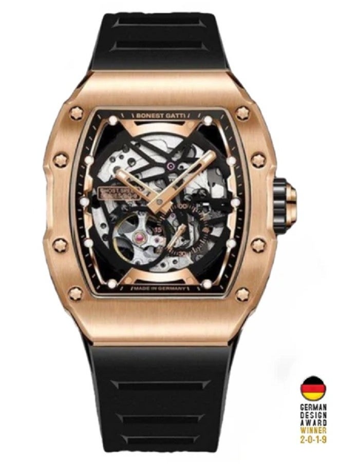 bonest gatti - BG9901-A6, Automatic Men Watches, Black Rubber Strap - Image 1