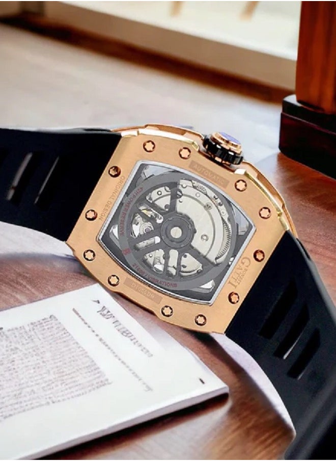 bonest gatti - BG9901-A6, Automatic Men Watches, Black Rubber Strap - Image 1