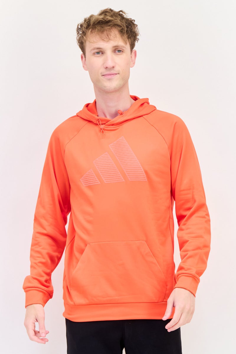 Adidas Men Sportswear Fit Long Sleeve Outdoor Sweatshirt, Orange  - Image 1