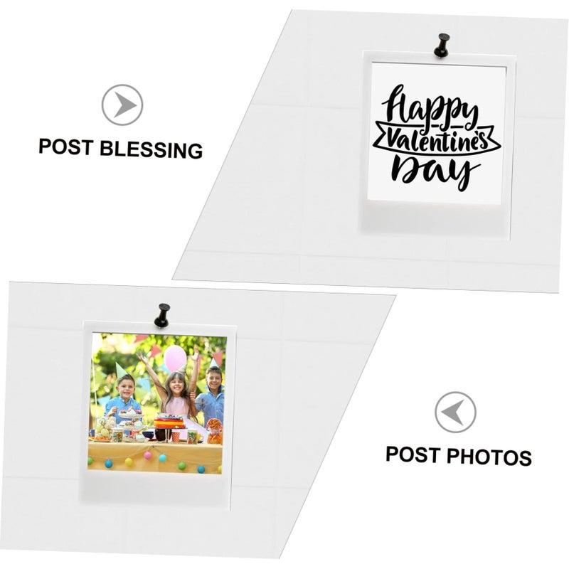 White Self Adhesive Felt Memo Board For Photos Decorative Wall Tiles Home Classroom Display - Image 3
