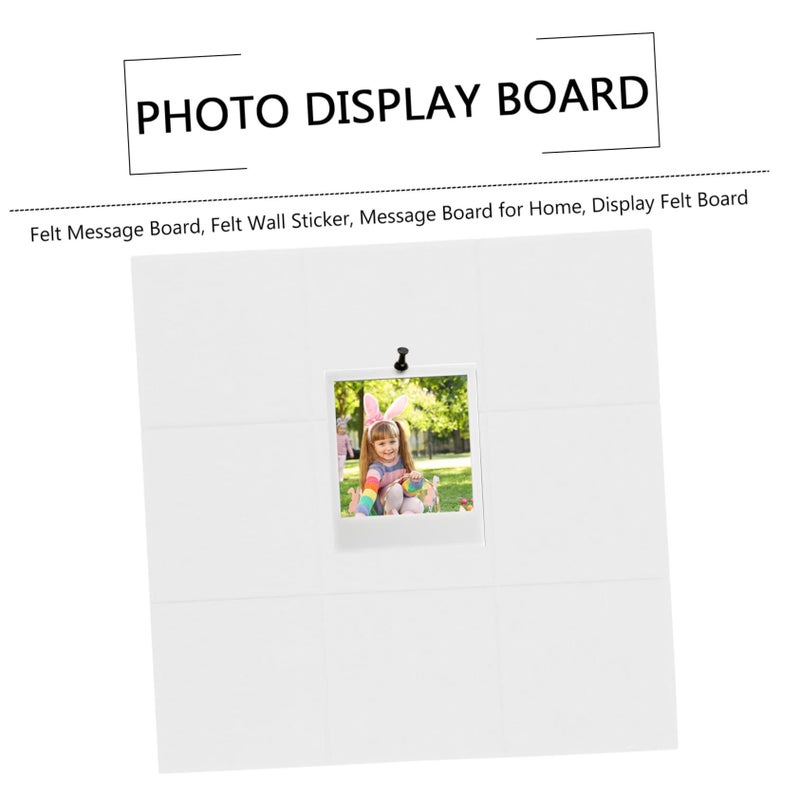 White Self Adhesive Felt Memo Board For Photos Decorative Wall Tiles Home Classroom Display - Image 5
