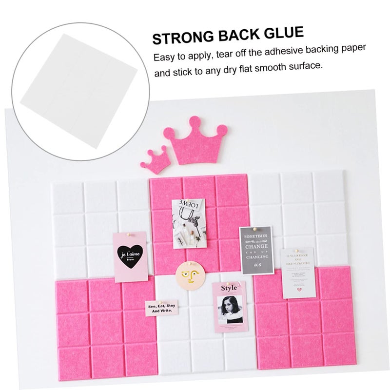 White Self Adhesive Felt Memo Board For Photos Decorative Wall Tiles Home Classroom Display - Image 4