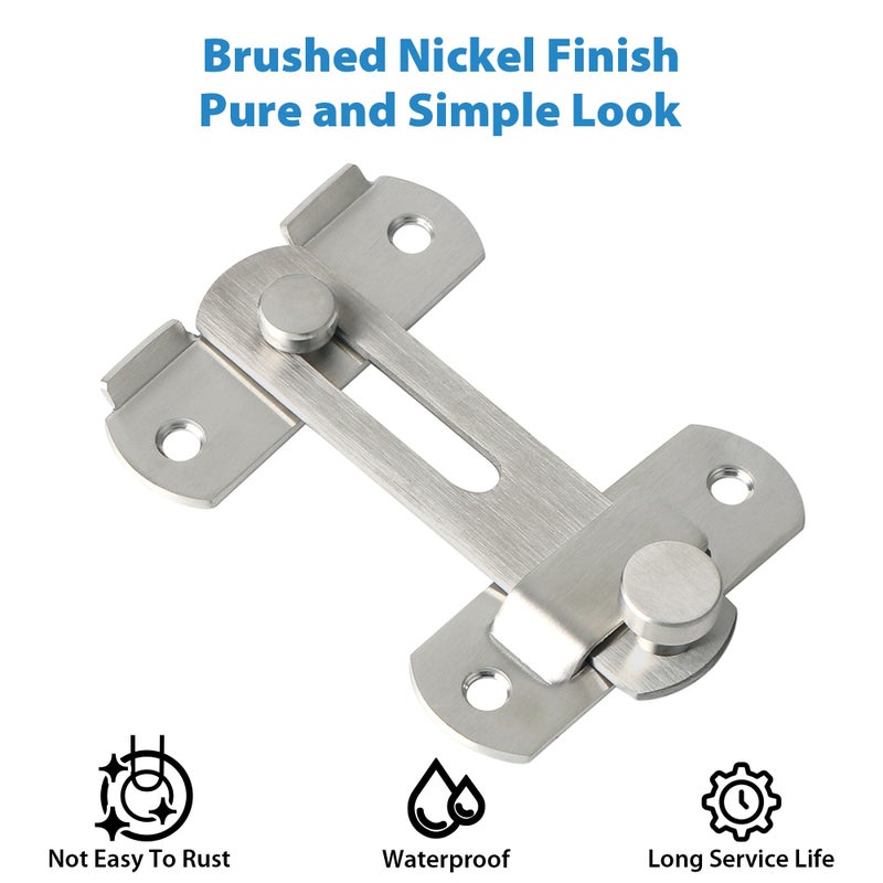 Alise 4 inch Flip Latch Gate Latches, Safety Door Lock for Barn Wood Fence Sliding French Doors,Heavy Duty SUS304 Stainless Steel Gate Hardware Brushed Nickel MS9500-LS - Image 5