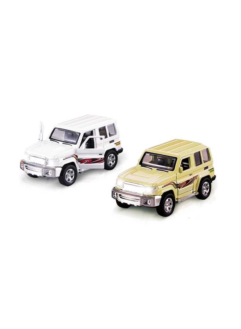 1:32 Toyota Jeep Alloy Return Door Car with Light Music - Assorted Color  - Image 1